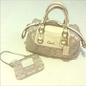 Coach Ashley satchel with matching wristlet